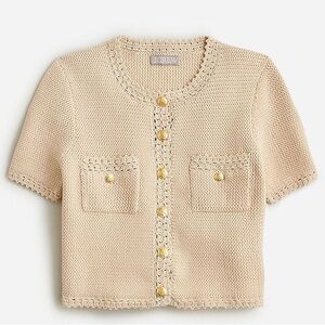J Crew Short Sleeve Sweater Knit Lady Jacket